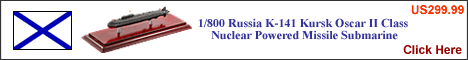 1/800 Russia K-141 Kursk Oscar II Class Nuclear Powered Missile Submarine 